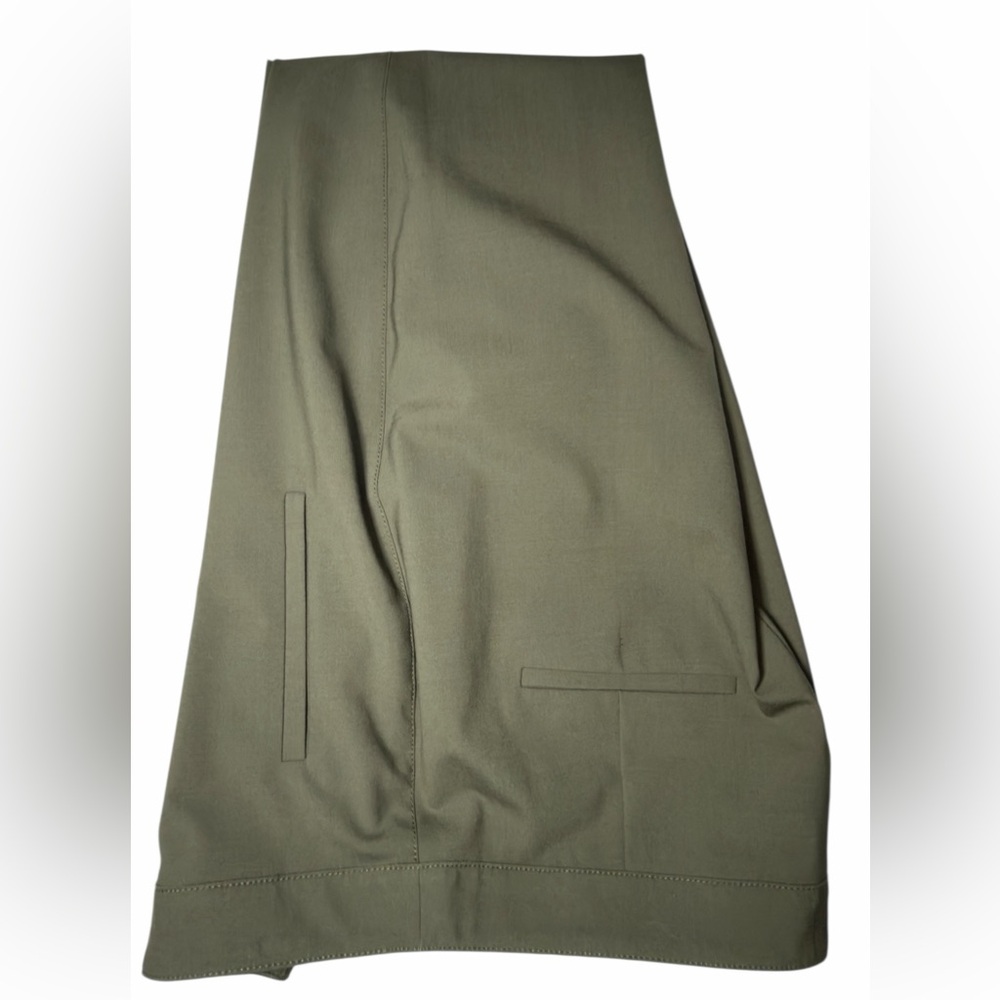 Veronica Beard Arte High Rise Cropped Wool Blend Pants Olive Size 12 - Picture 6 of 13